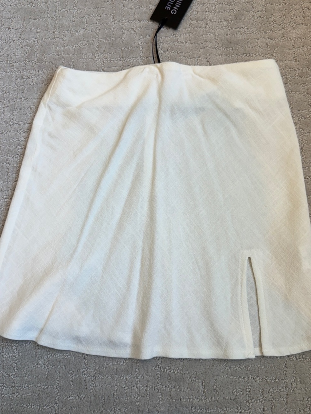 White linen Beginning Boutique Mini Skirt, Size 8